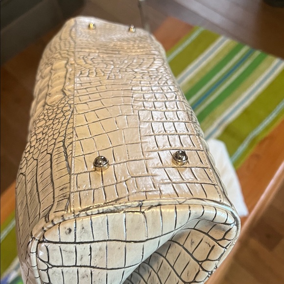 Brahmin White Croc-Embossed Shoulder Bag with Double Handles - Picture 5 of 5